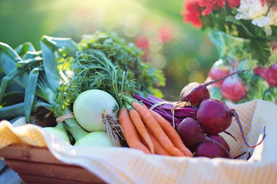 vegetables on a market stall