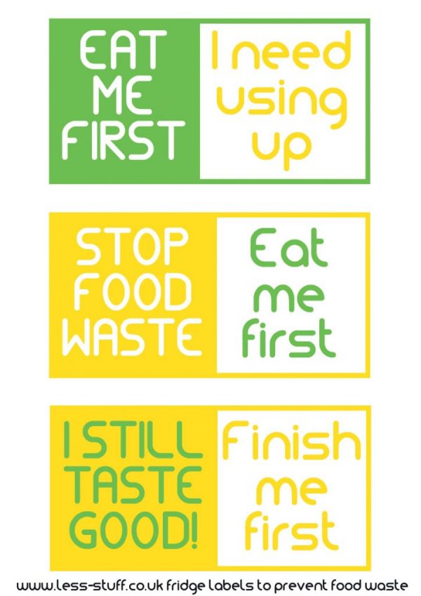 "Use me first" Food waste reminder labels